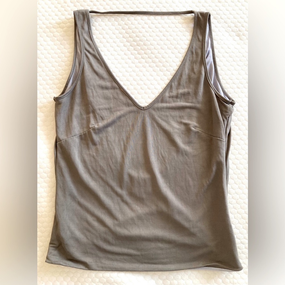 Versace Jeans Couture Pretty Gray and Periwinkle Lined Top. Size XS. Vintage.
